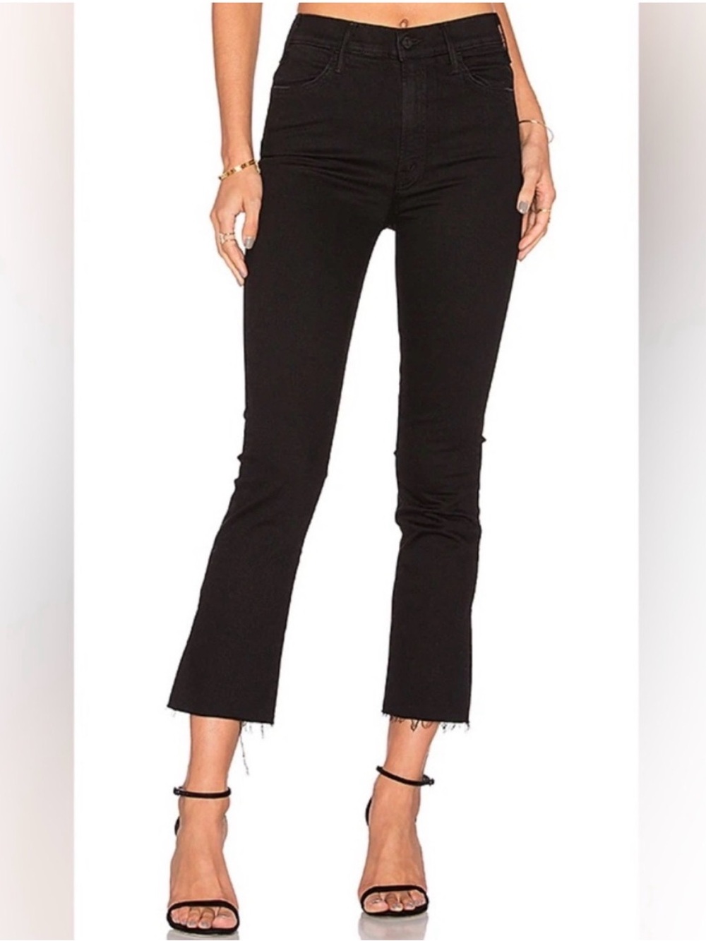 MOTHER Jeans | Hustler Ankle Fray hem in Not Guilty Wash (Black) Jeans Size 27